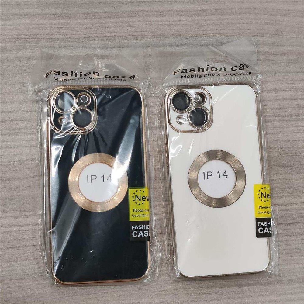 Elastic iPhone 14 Case Black White and Gold 2Pack
